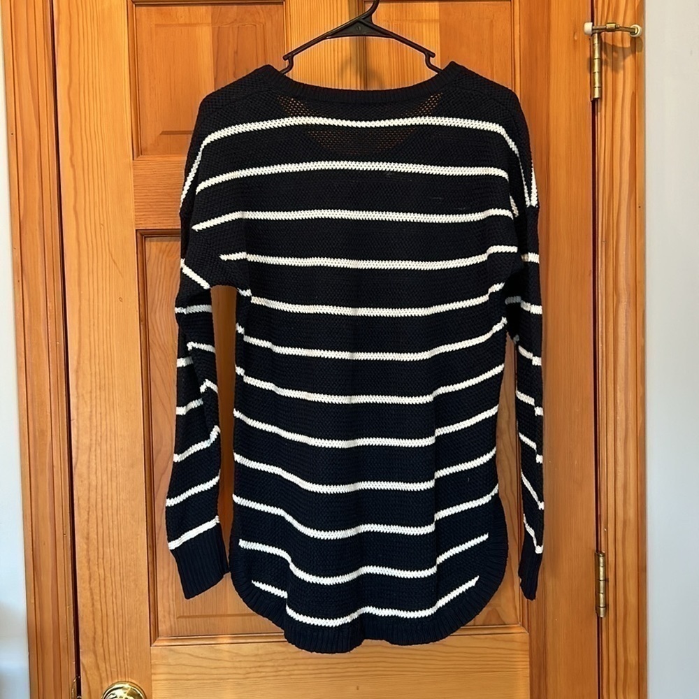 Madewell Chronicle Pullover Sweater in Navy Stripe Size Medium - Picture 5 of 7